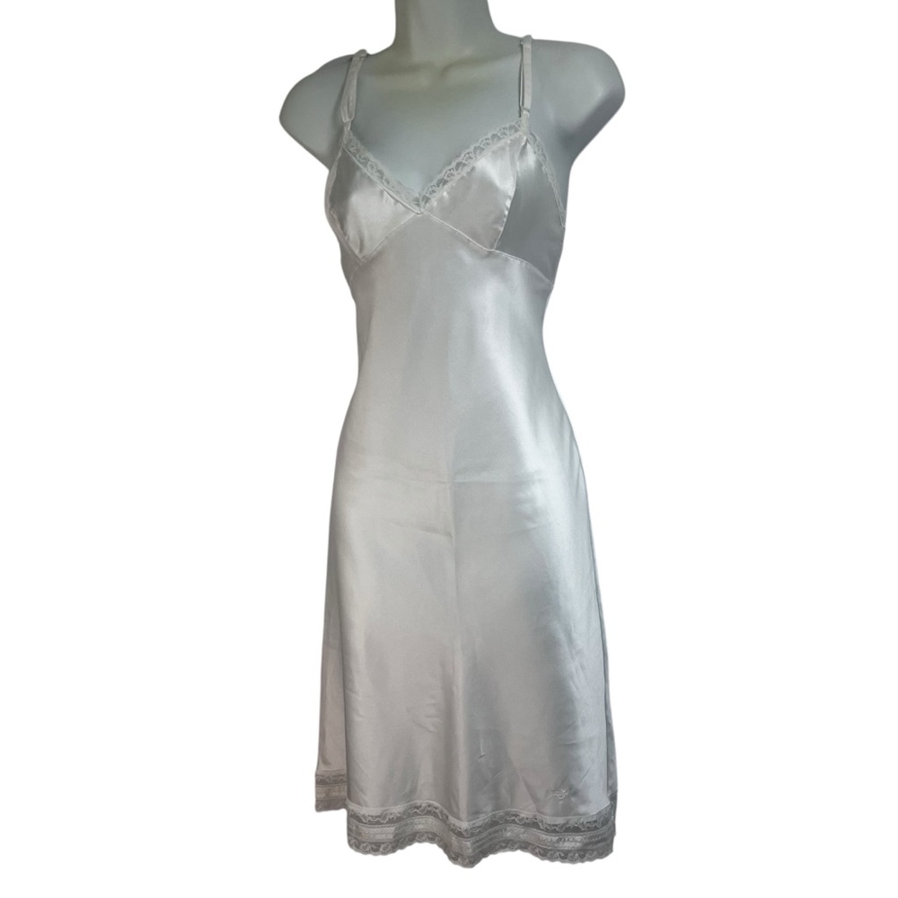 Vintage Christian Dior White Satin Slip Dress | Size 32 | Coquette Sexy Cottage